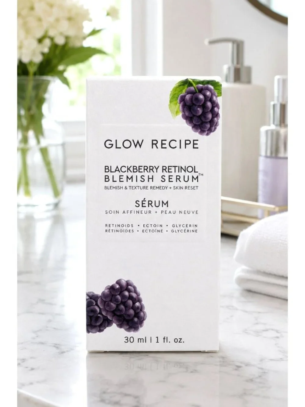 Glow Recipe Blackberry Retinol Blemish Serum – 1 oz / 30ml Full Size - NIB